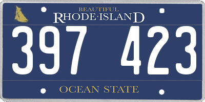 RI license plate 397423