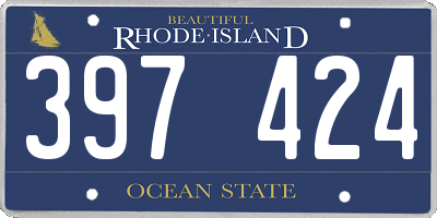RI license plate 397424