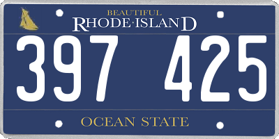 RI license plate 397425