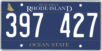 RI license plate 397427