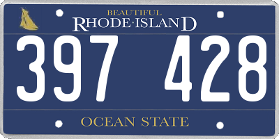 RI license plate 397428