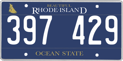 RI license plate 397429