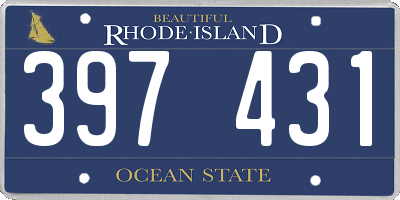RI license plate 397431