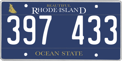 RI license plate 397433