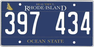 RI license plate 397434