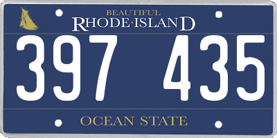 RI license plate 397435