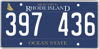 RI license plate 397436
