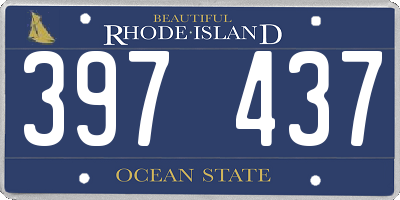 RI license plate 397437