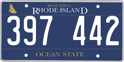 RI license plate 397442