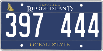 RI license plate 397444
