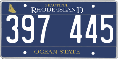RI license plate 397445