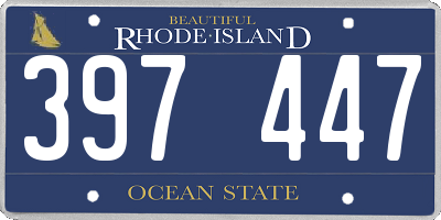 RI license plate 397447