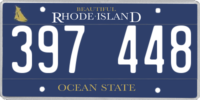 RI license plate 397448