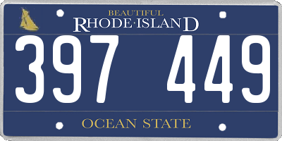 RI license plate 397449