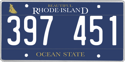 RI license plate 397451