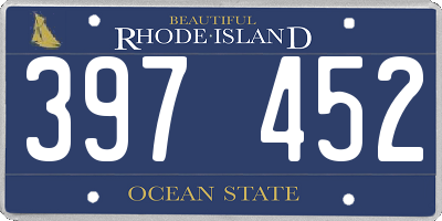 RI license plate 397452