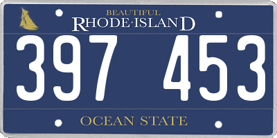 RI license plate 397453