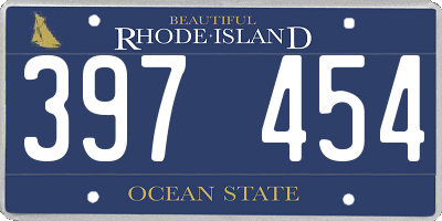 RI license plate 397454