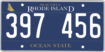 RI license plate 397456