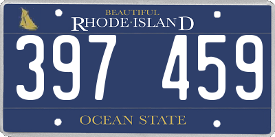 RI license plate 397459