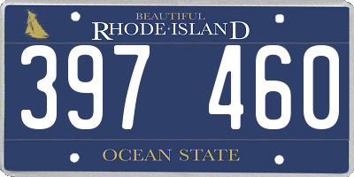 RI license plate 397460