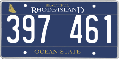 RI license plate 397461