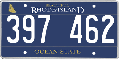 RI license plate 397462