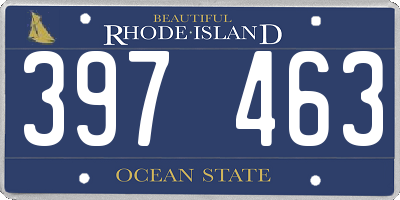 RI license plate 397463