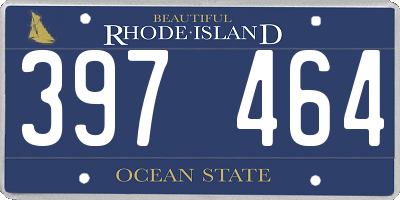 RI license plate 397464