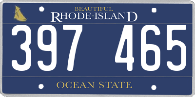 RI license plate 397465