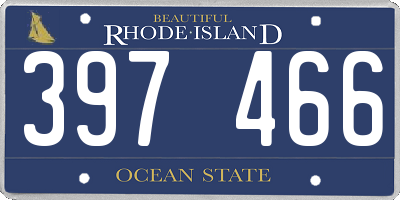 RI license plate 397466