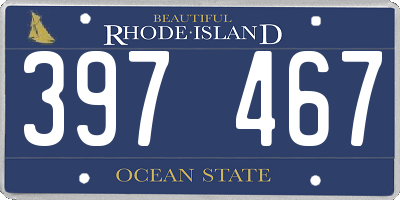 RI license plate 397467