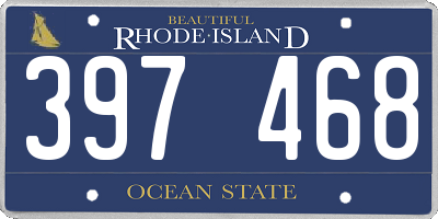 RI license plate 397468