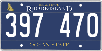 RI license plate 397470