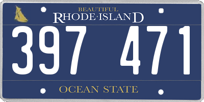 RI license plate 397471
