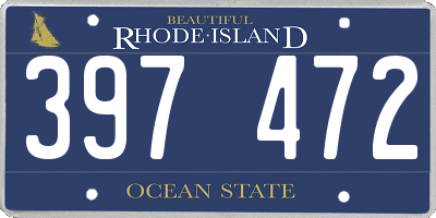 RI license plate 397472