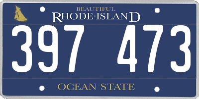 RI license plate 397473