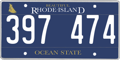 RI license plate 397474