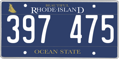 RI license plate 397475