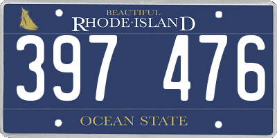 RI license plate 397476