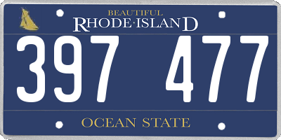 RI license plate 397477