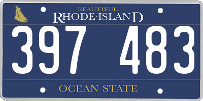 RI license plate 397483