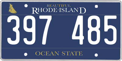 RI license plate 397485