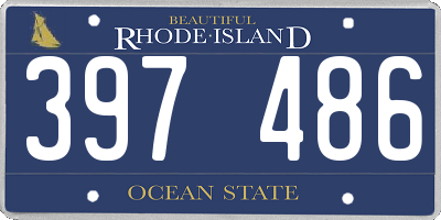 RI license plate 397486