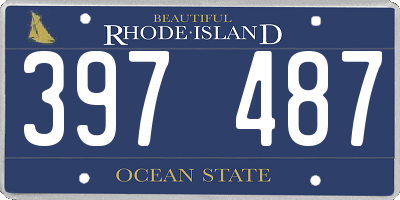 RI license plate 397487