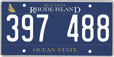 RI license plate 397488