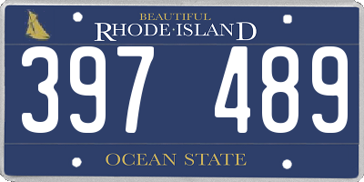 RI license plate 397489
