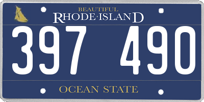RI license plate 397490