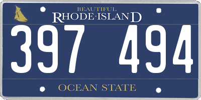 RI license plate 397494