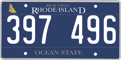 RI license plate 397496